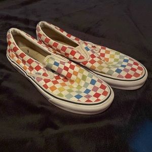 rainbow checkered vans size 9.5 used. no box.